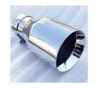 Stainless Steel Single The Flat Edge Universal Muffler Tail Throat Car Modification Exhaust Pipe Car Exhaust Tip Exhaust(60MM IN 101MM OUT)