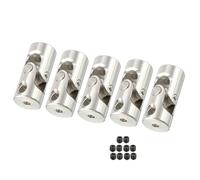 Stainless Steel Single U Joint Coupler | 5pcs Universal Joint Cardan Gimbal Coupler Stainless Steel 18x8mm Bore(2.3mm to 2.3mm)