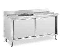 Stainless Steel Sink 1 Basin Royal Catering Stainless Steel 160 x 60 cm - Commercial Sinks by Silver