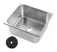 Stainless Steel Sink, 304 Stainless Steel Campervan Sink Small Kitchen Sink with Rubber Mat for RV Boat Kitchen Bathroom