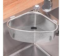 Stainless Steel Sink Drain Strainer Basket, Corner Hanging Sink Strainer Colander Drain Basket, Kitchen Sink Food Waste Filter and Vegetables Fruits Clean
