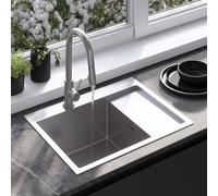 Stainless Steel Sink Fin Brush Nickel without kitchen faucet