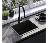 Stainless Steel Sink Leo 50 Black without kitchen faucet