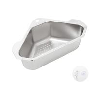 Stainless Steel Sink Strainer Basket, Multifunctional Kitchen Sink Drain Basket, Kitchen Waste Draining Basket, Triangular Sinks Drain Shelf, Corner Sinks Basket Strainer,Space Saving for Sink Food
