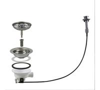 Stainless Steel Sink Strainer with Dual-Action Drain Control Lever Allowing Quick Switch Between Drain and Retain Modes During Routine Use (110mm)