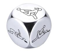 Stainless Steel Six-Sided Dice: Anniversary Gift for Women Men, Valentine's Day Gift for Him Her, Funny Boyfriend Husband, 1.6/1.8/2 cm (White, 2 cm)