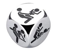 Stainless Steel Six-Sided Dice: Anniversary Gift for Women Men, Valentine's Day Gift for Him Her, Funny Boyfriend Husband, 1.6/1.8/2 cm (Black, 1.8 cm)