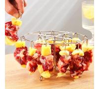 Stainless Steel Skewer Stand Designed for Air Fryers to Enable Even Airflow and Consistent Grilling Results (B)