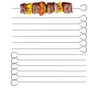 Stainless Steel Skewers for Grilling, 8 Inch/20cm Rugged Grill Skewers for Outdoor Grill 12Pcs Resuable Meat Skewer for Grilling Roast Duck Chicken Vegetable Appetiser