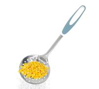 Stainless Steel Skimmer Spoon, Kitchen Colander Spoon - Ergonomic Design Drainage Spoon for Wonton, Noddles, Dumplings, Hot Pot, French Fries