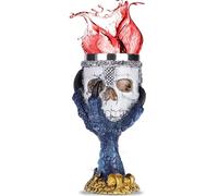 Stainless Steel Skull Beer Cup, Viking Warrior Skull Mug Tankard, Medieval Skull Drinkware Goblet Wineglasses for Coffee/Beverage/Juice (Skull Goblet Two)