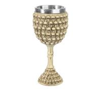 Stainless Steel Skull Wine Goblet Resin Skeletal Beer Cup Gothic Viking Warrior Skull Mug Medieval Drinkware Wineglasses Sacrifice Wine Chalice Cup Whiskey Cocktail Drinking Mug Halloween Bar Decor