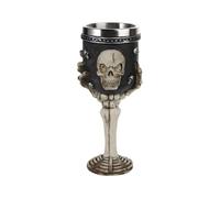 Stainless Steel Skull Wine Goblet Resin Skeletal Beer Cup Gothic Viking Warrior Skull Mug Medieval Drinkware Wineglasses Sacrifice Wine Chalice Cup Whiskey Cocktail Drinking Mug Halloween Bar Decor
