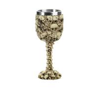 Stainless Steel Skull Wine Goblet Resin Skeletal Beer Cup Gothic Viking Warrior Skull Mug Medieval Drinkware Wineglasses Sacrifice Wine Chalice Cup Whiskey Cocktail Drinking Mug Halloween Bar Decor