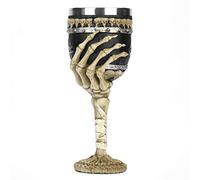 Stainless Steel Skull Wine Goblet Resin Skeleton Beer Cup Viking Warrior Skull Mug Medieval Skull Drinkware Goblet Wineglasses Novelty Gothic Coffee Tea Drinking Cup for Halloween Christmas Birthday