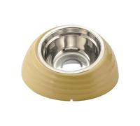 Stainless Steel Slanted Dog Bowl, Raised Feeder with Neck Guard for Clean Chin & Better Posture - Durable, Chew-Proof Single Dish