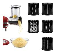 Stainless Steel Slicer Shredder Attachment for 4 Blades for Simplified Food Preparation Dishwasher Safe, Premium Slicer Shredder for KitchenAid Stand Mixer, Easy Cleanup (Large Cutter)