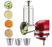 Stainless Steel Slicer Shredder Attachment for Kitchenaid Mixers, Cheese Grater & Vegetable Salad Maker Accessories, Dishwasher Safe
