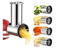 Stainless Steel Slicer Shredder Attachment for KitchenAid Stand Mixer | Cheese Grater Accessories for KitchenAid Mixers,Vegetable Cutter, Salad Maker & Grinding Powder with 4 Blades