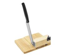 Stainless Steel Slicer with Carbide Knife Sharpener Made of Stainless Steel with Wooden Base Tabletop Chinese Medicine Slicer Biltong Cutter for Corn and Rice Cake