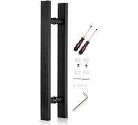 Stainless Steel Sliding Barn Door Handle, Square Push Pull Grab Bar for Entrance and Interior Doors