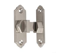 Stainless Steel Sliding Barn Door Latch Featuring 90 Degree Lock and Reinforced Base Design for Protection of Sliding Doors and Storage Rooms (Silver)