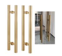 Stainless Steel Sliding Door Handles - Durable Mirror Finish for Commercial Glass Doors, 2 Pack