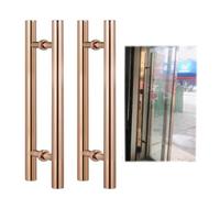 Stainless Steel Sliding Door Handles - Durable Mirror Finish for Commercial Glass Doors, 2 Pack