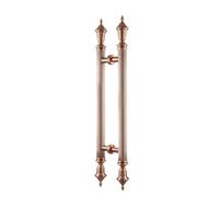 Stainless Steel Sliding Door Handles, European Style Antique Push Pull Glass Handle Set H-Shaped Double Sided Interior and Exterior Door Pulls(Rose Gold,150cm*100cm)