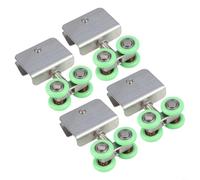 Stainless Steel Sliding Door Roller Kit 4pcs Nylon Wheel | 4pcs kit, stainless steel body, nylon wheels, rust-proof, includes screws and clamps for install(4pcs)