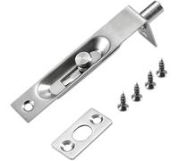 Stainless Steel Sliding Latch Lock, Sliding French Door Flush Bolt Multicolor Multiple Sizes(Steel,4 inches)