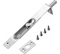 Stainless Steel Sliding Latch Lock, Sliding French Door Flush Bolt Multicolor Multiple Sizes(Steel,6 inches)