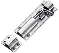 Stainless Steel Sliding Latch Lock, Stainless Steel Barrel Bolt Lock for Sliding Doors, No Drill Installation, 4/6/8 inches(4 inches)