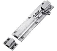 Stainless Steel Sliding Latch Lock, Stainless Steel Barrel Bolt Lock for Sliding Doors, No Drill Installation, 4/6/8 inches(6 inches)