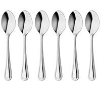 Stainless Steel Sliver Teaspoons for Coffee & Dessert, Indoor or Outdoor Picnic Party, Home, Kitchen, Restaurant Camping Cutlery Utensil Set, Dishwasher Safe (6 Pieces, Windsor Lines)