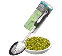 Stainless Steel Slotted Spoon Kitchen Utensil - Nylon Food Safe Non-Scratch Edging Ergonomic Soft Grip Handle, Hanging Hole for Easy Storage. Dishwasher Safe, High Heat Resistance. 5 Year Guarantee.