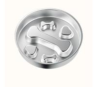 Stainless steel slow-feed dog bowl designed specifically for Dachshund, this double-sided anti-swallowing pet food bowl features raised barriers and is easy to clean A