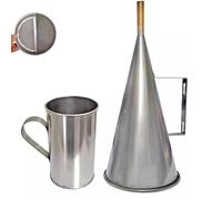 Stainless Steel Slurry Test Kit, Funnel Viscometer with Measuring Cup for Petroleum Drilling Fluid Mud Testing On Site Engineering Detection