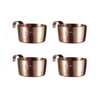 Stainless Steel Small Sauce Dishes Dipping Bowls 80ml Seasoning Individual Round Condiments Cups Ramekins Dip Serving Sushi Cereal Salad Appetizer Bowls (Rose Gold, 2.4 inch)
