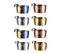 Stainless Steel Small Sauce Dishes Dipping Bowls Seasoning Individual Round Condiments Cups Ramekins Dip Serving Sushi Cereal Salad Appetizer Bowls 8 Pack 2.56 inch (Multicolor, 2.8 oz(with Handle))