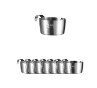 Stainless Steel Small Sauce Dishes Dipping Bowls Seasoning Individual Round Condiments Cups Ramekins Dip Serving Sushi Cereal Salad Appetizer Bowls 8 Pack 2.4inch (Silver, 2.8 oz(with Handle))