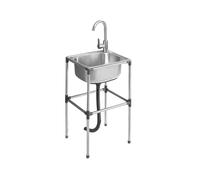 Stainless Steel Small Utility Sink,Single Bowl Utility Laundry SINK Freestanding Kitchen SiNk with 360° Rotatable Faucet Washing Station for Yard Kitchen