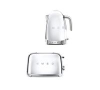 Smeg Bundle Set TSF01 2-Slice Toaster & KLF04 1.7L Variable Temperature Controlled Kettle - Stainless Steel