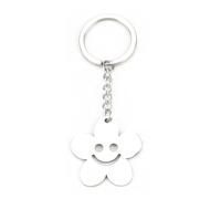 Stainless Steel Smiley Flower Keychain,Cute Flower Design,Minimalist Pendant for Keys,Perfect Gifts for Women, Friends,Funny Gifts for Girlfriend,Sister Keyring,Thoughtful Gifts for Friends