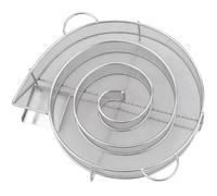 Stainless Steel Smoking Basket BBQ Net Picnic Gear Cooking Camping Basket Portable BBQ Grill Basket Large Round Mesh Barbecue Accessories for Food Vegetable (Stainless Steel)