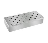 Stainless Steel Smoking Box for Hot Cold BBQ Pellet Smokers 22.3x9.7x4.3cm | Evenly Distributed Smoke Holes, Portable Outdoor Use, Suitable for Fruit and Camp Grilling with Easy Cleanup