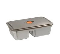 Stainless Steel Snack Box - Food Container 2 Dividers, Leakproof Storage with Meal Prep Usage, Portable Carry with Travel Usage, Kitchen Accessory, Small Container, for Supporting Organized Meals