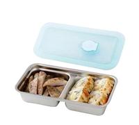 Stainless Steel Snack Box Reusable Double Compartment Metal Lunch Container | Food Storage for Offices Long Drive Beach Sports Outdoor Climbing Vacation