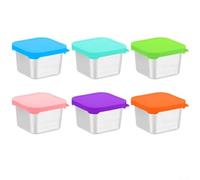 Stainless Steel Snack Boxes, 6Pcs with Airtight Seals and Silicone Lids for Healthy Eating
