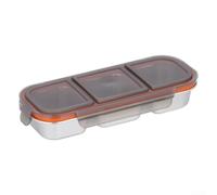 Stainless Steel Snack Container With Compartments And Plastic Lid For Meal Prep Portion Control At Home Work Or Outdoor Adventures Silver Color(A)